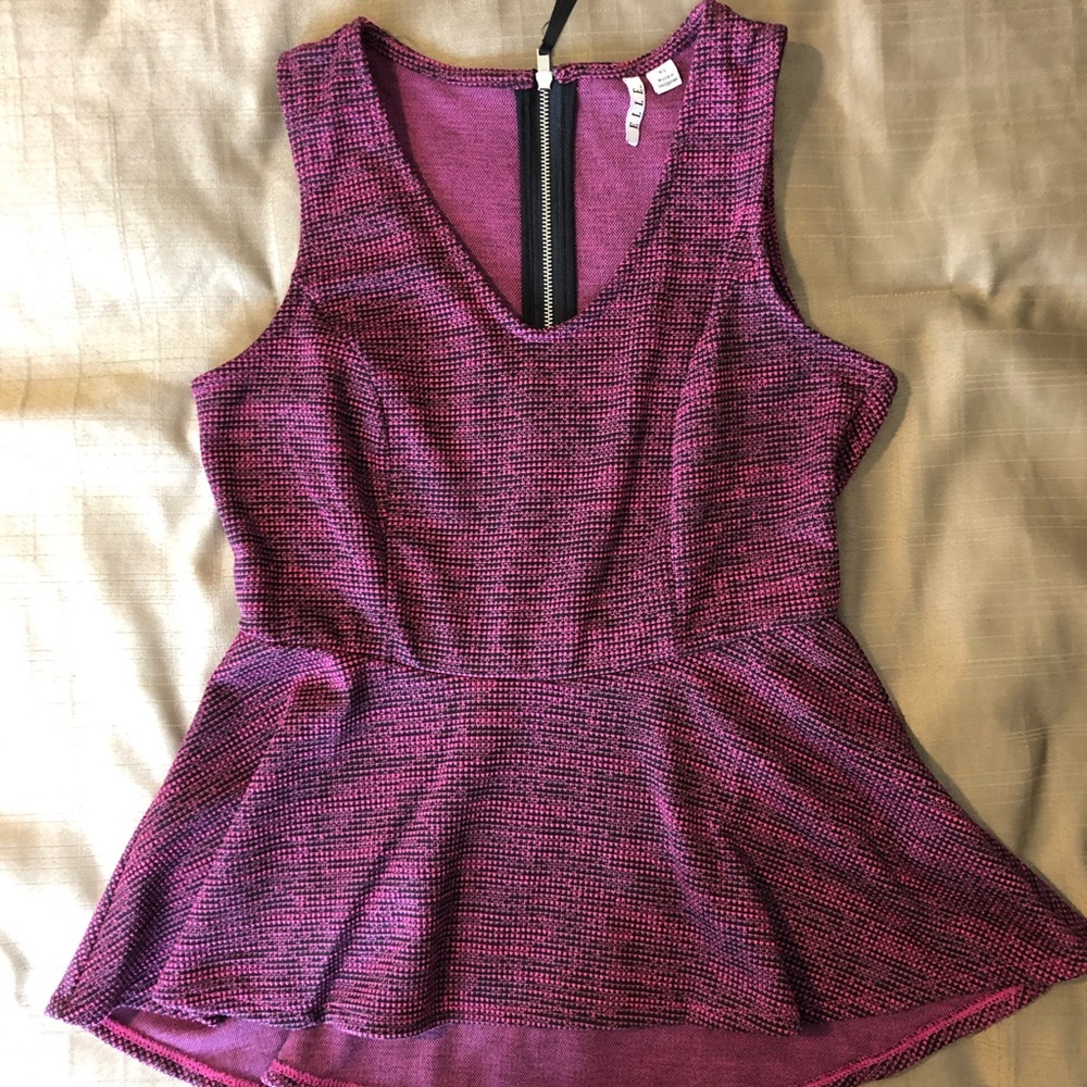 NWOT Elle Peplum Top
